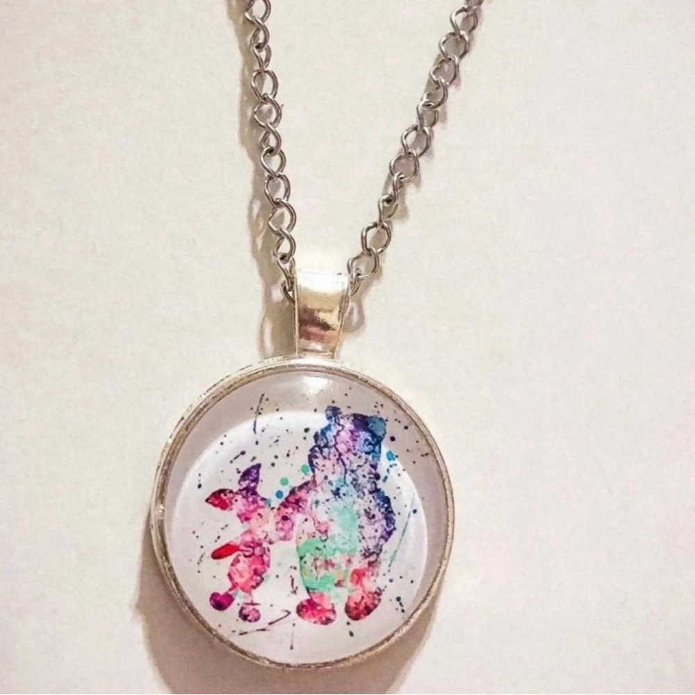 Winnie the Pooh & Piglet Silver Pendant Necklace
